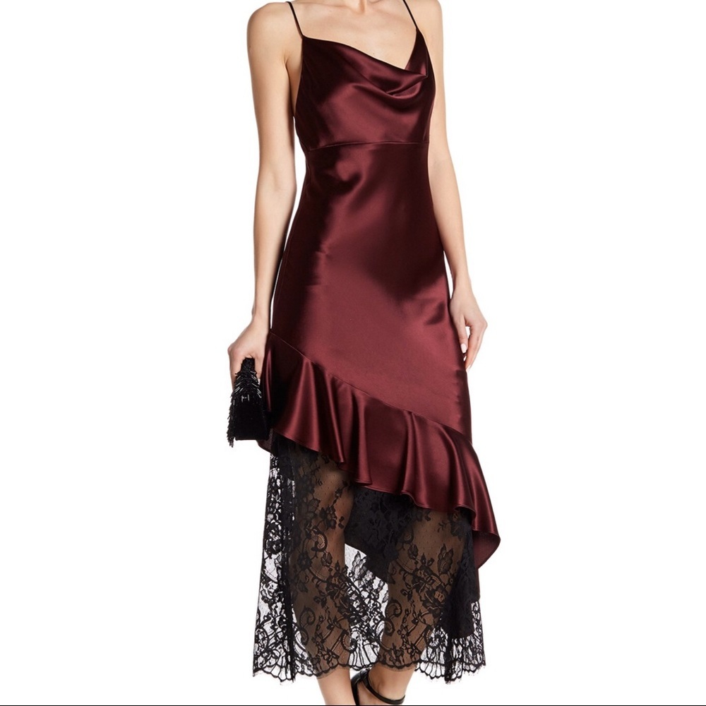 Allen Schwartz Stevie asymmetrical slip dress